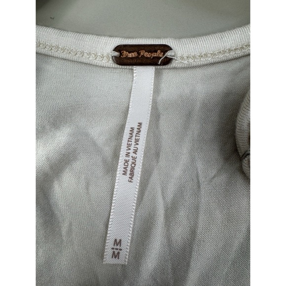 Free People Sheer Delight Lace Boho Minidress Womens Medium Off White Velvet Bow - Picture 15 of 16